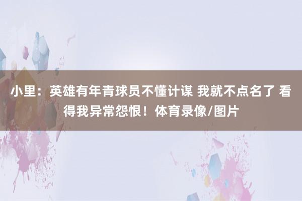 小里：英雄有年青球员不懂计谋 我就不点名了 看得我异常怨恨！体育录像/图片